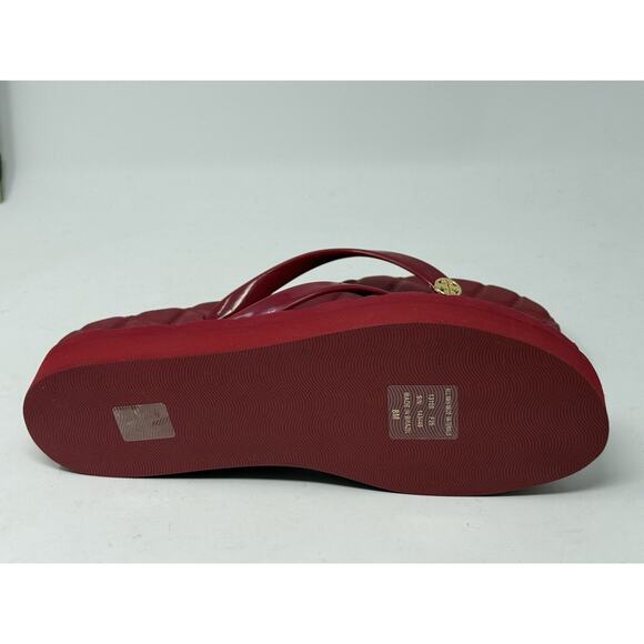 Tory Burch Rubber Flip flops red platform 8 - Picture 4 of 6